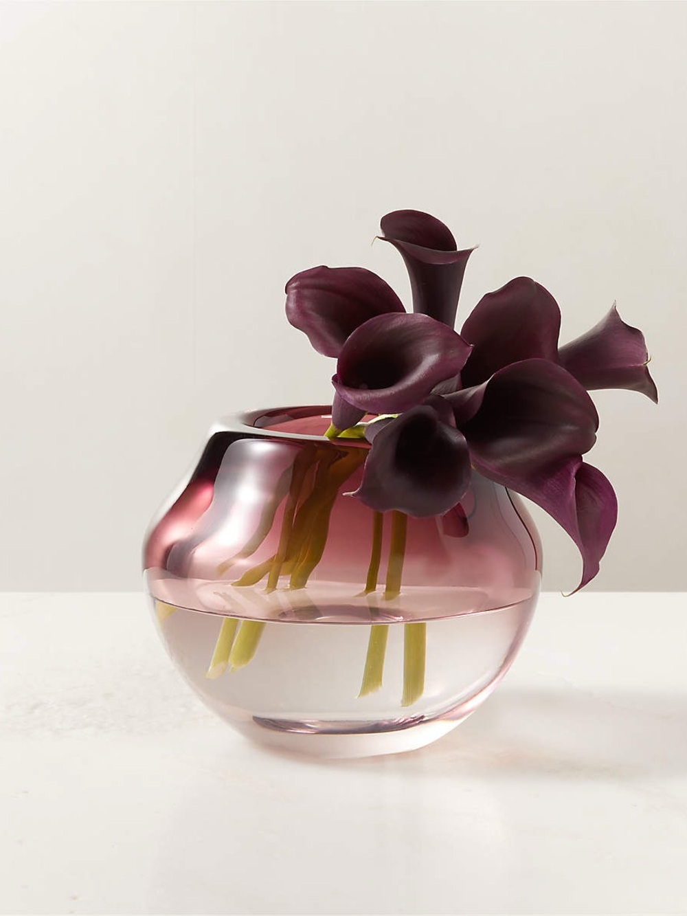 CB2 Regine Aubergine Purple Short Glass Vase By Goop